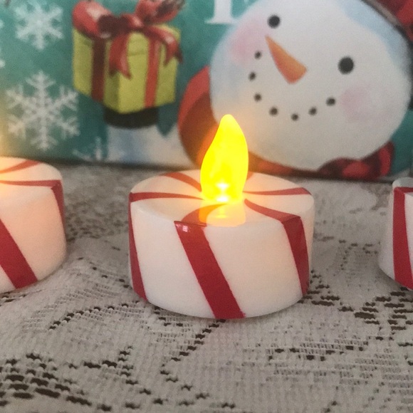 🆕 Peppermint Battery Flickering Tea Lights - Picture 2 of 7